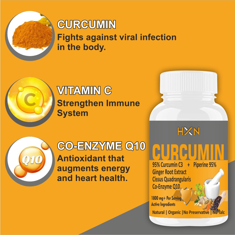 HXN Curcumin Supplements Tablets 60 Tablets