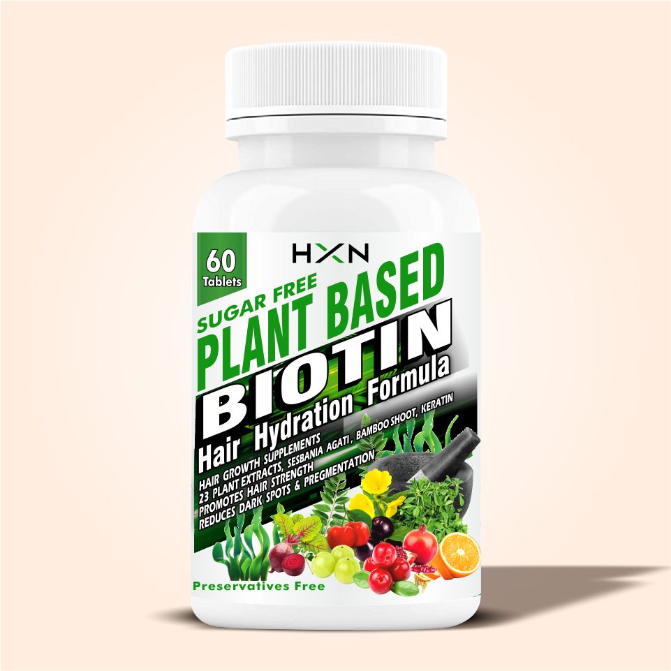 HXN Plant Based Biotin For Hair Growth 60 Tablets