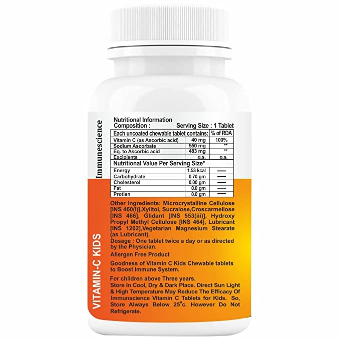 Immunescience Vitamin C for kids 120 Tablets