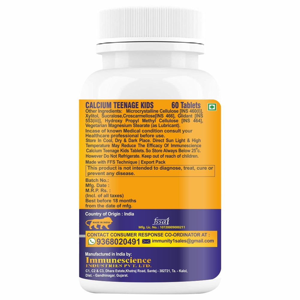 Immunescience Calcium For Kids 60 Tablets
