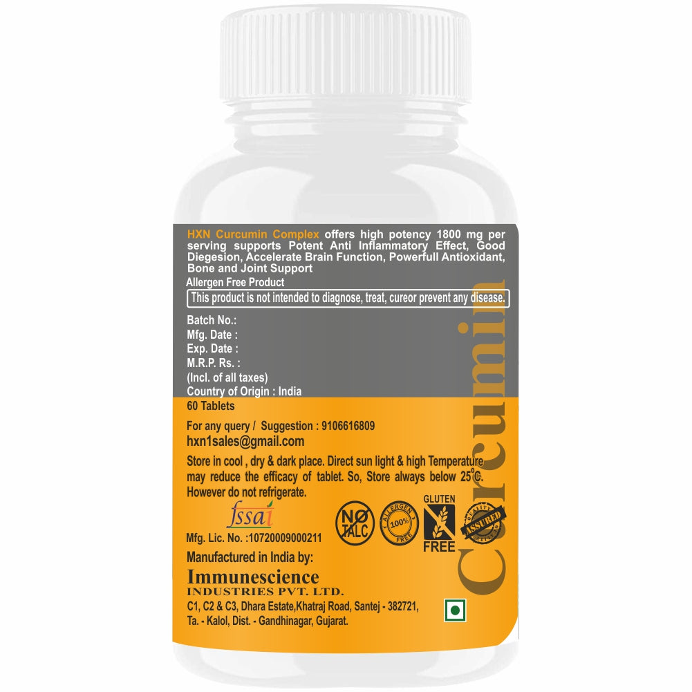 HXN Curcumin Supplements Tablets 60 Tablets