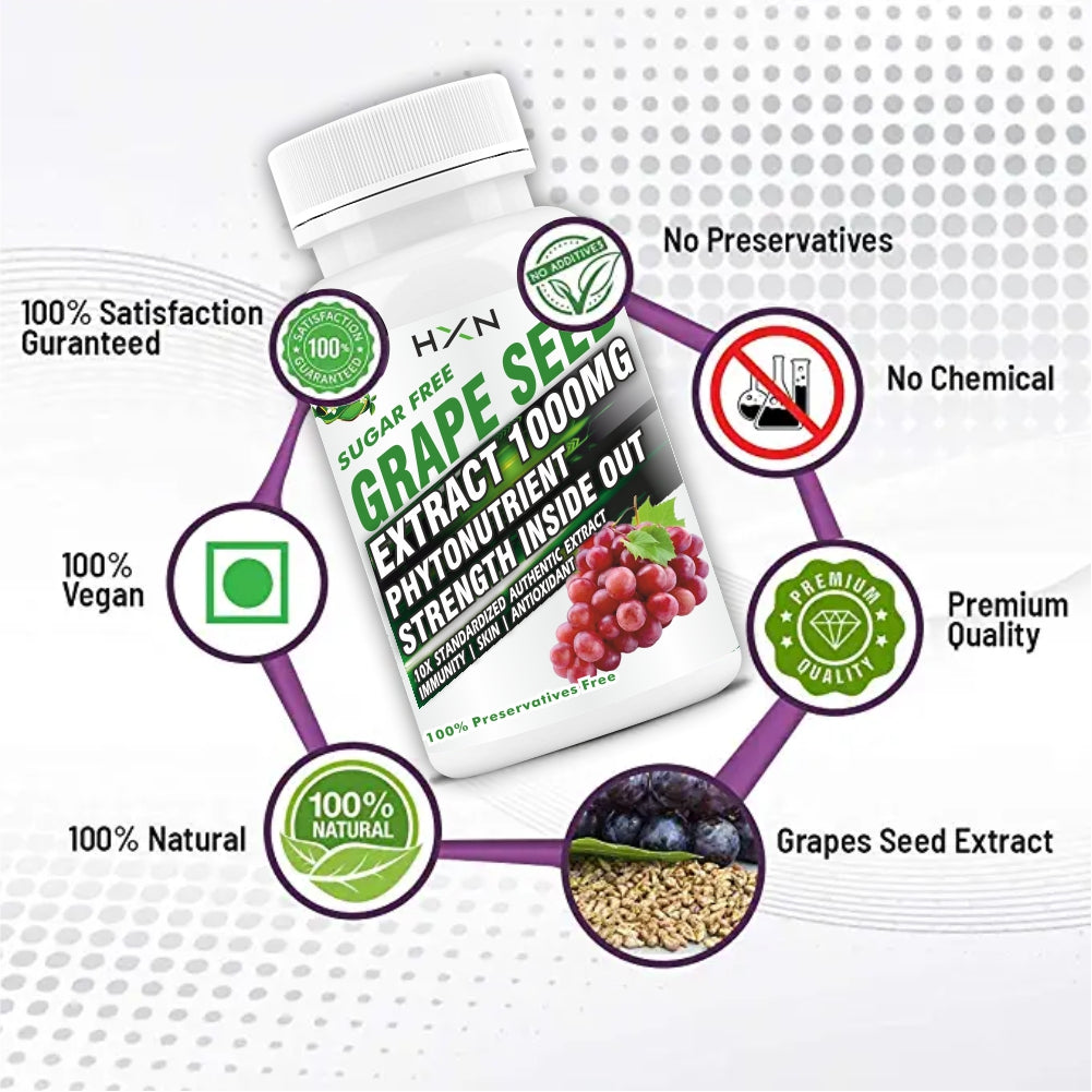 HXN Grape Seed Extract 1000mg 60 Tablets