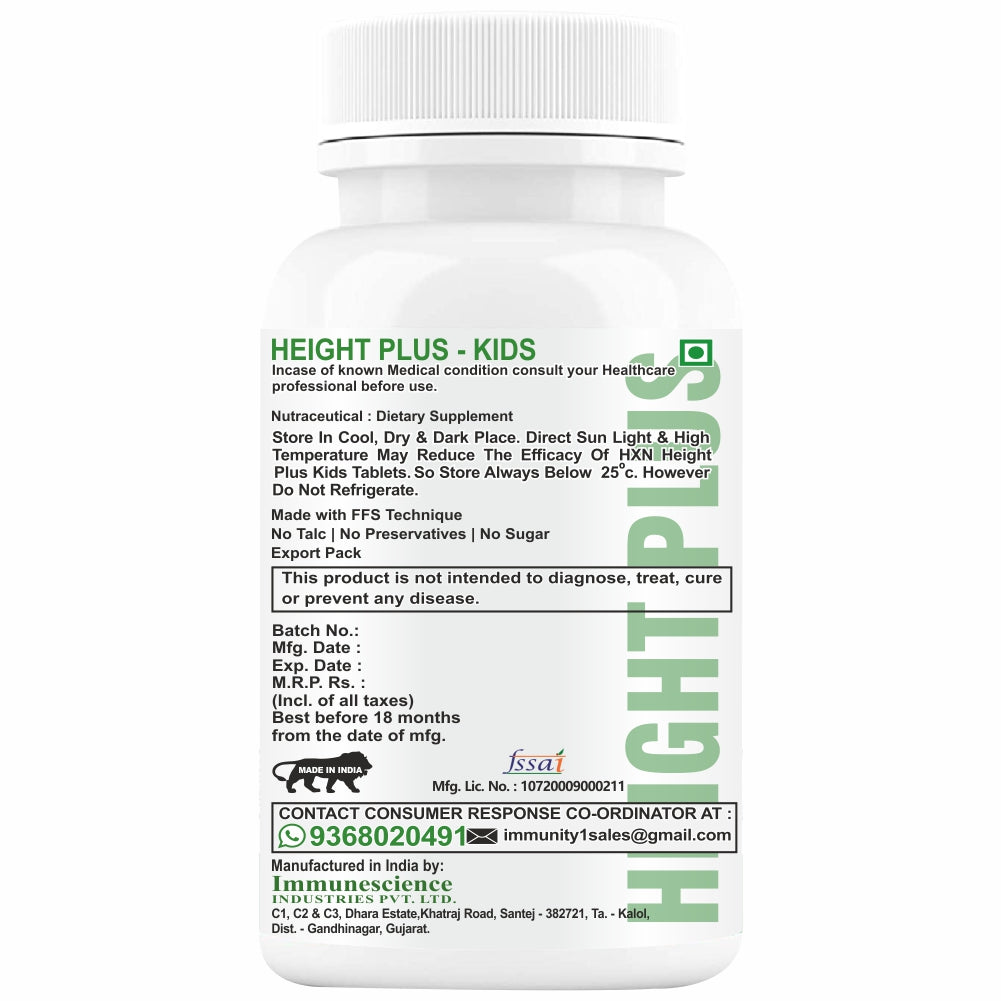 HXN Height Increase Medicine For Kids 60 Tablets