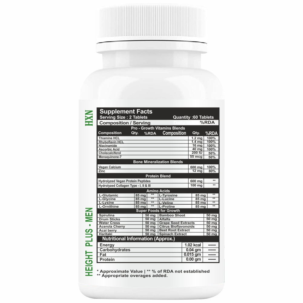 HXN Height Increase for Men 60 Tablets