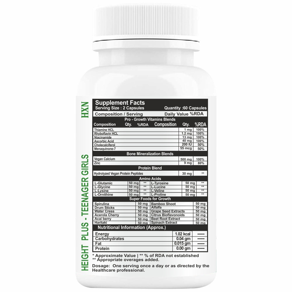 HXN Height Increase For Girls 120 Tablets