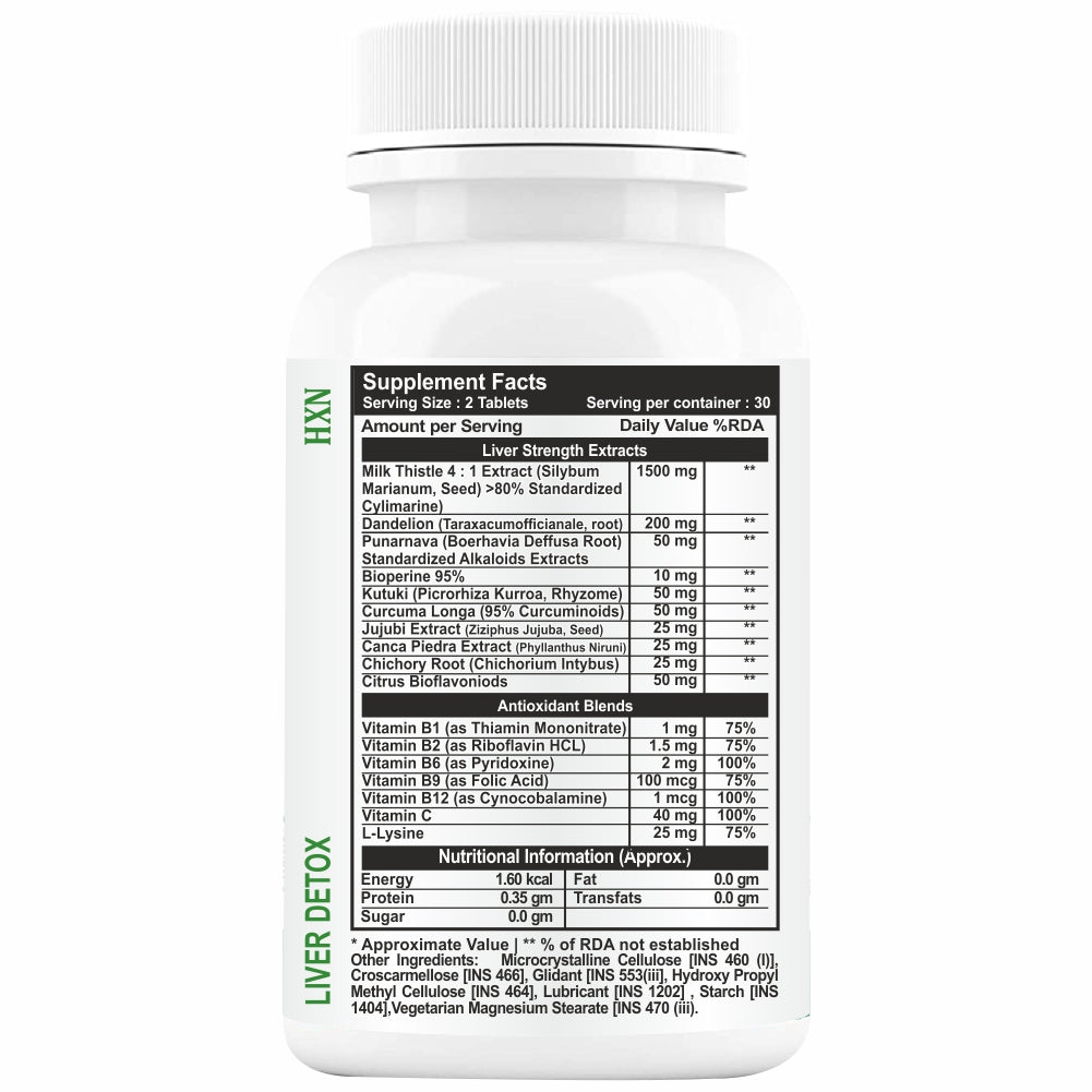 HXN Milk Thistle For Liver Detox 60 Tablets