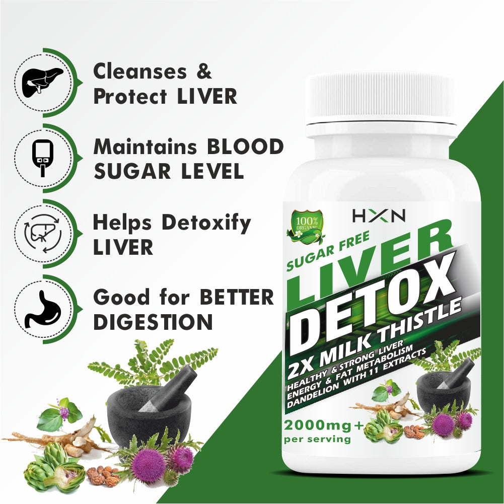 HXN Milk Thistle For Liver Detox 60 Tablets