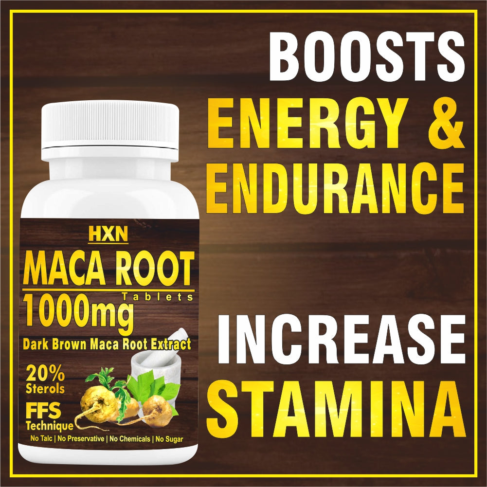 HXN Maca Root Powder Extract 1000mg 60 Tablets