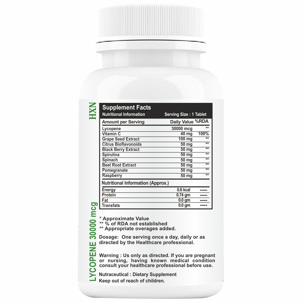 HXN Lycopene 30000 mcg 60 Tablets