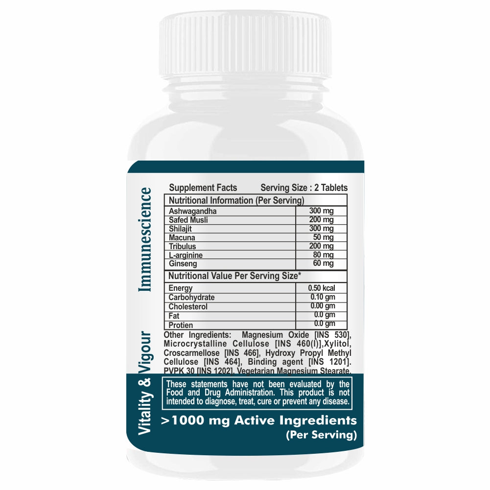 Immunescience Testosterone Booster for men 60 Tablets