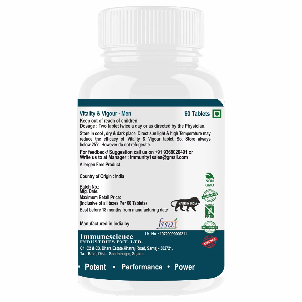 Immunescience Testosterone Booster for men 60 Tablets