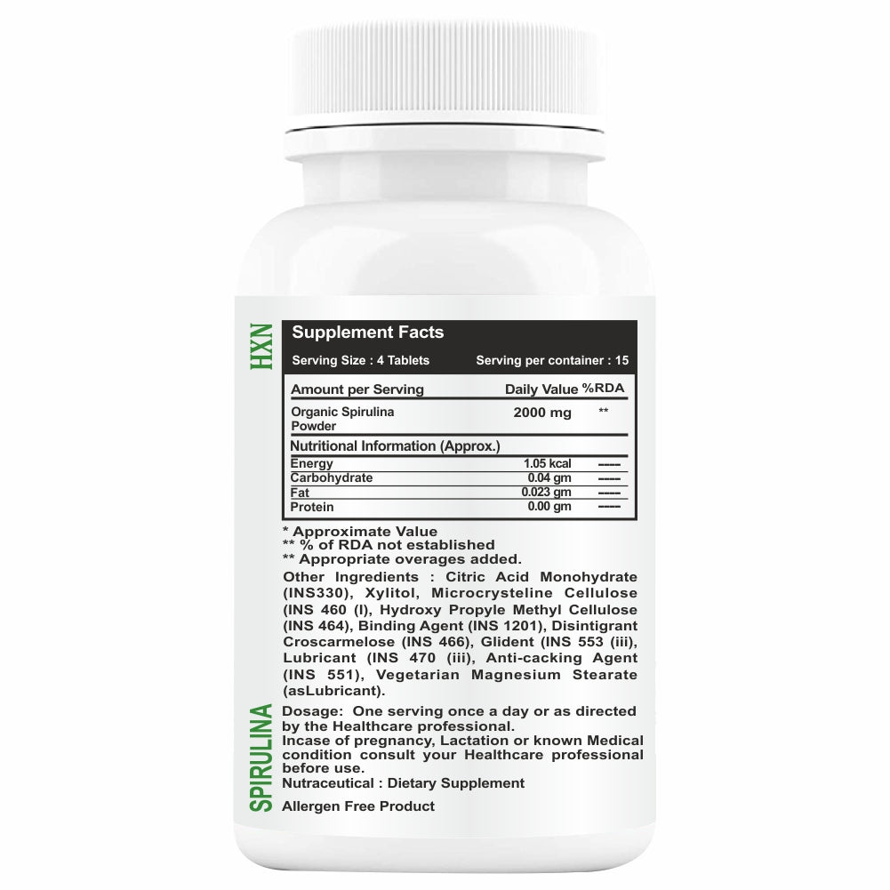 HXN Spirulina Powder Tablets - 60 Tablets