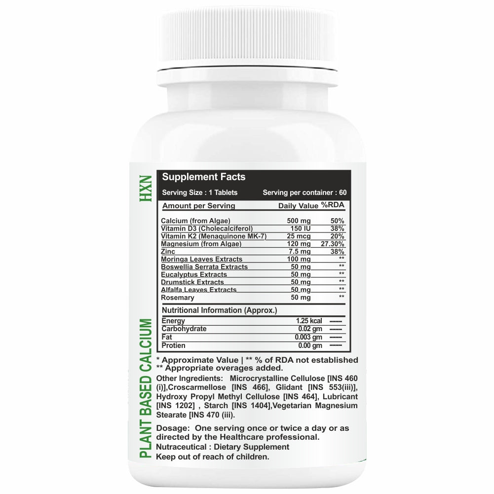 HXN Calcium Tablets For Men Women 60 Tablets