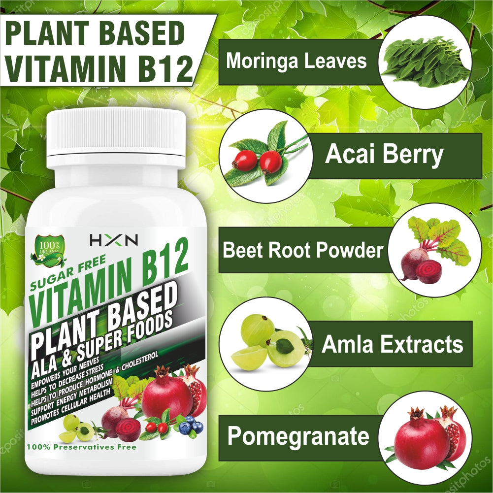 HXN Plant BasedVitamin B12 120 Tablets