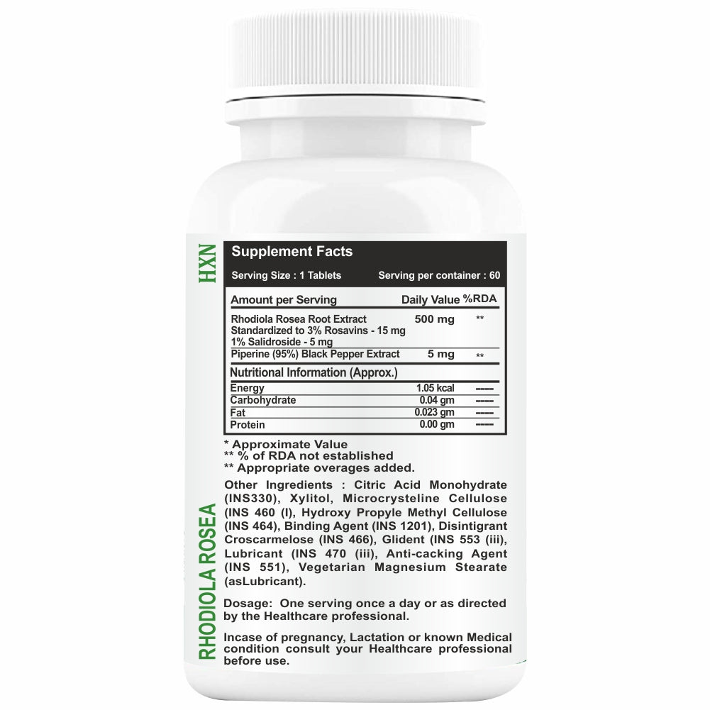 HXN Rhodiola Rosea Extract 60 Tablets