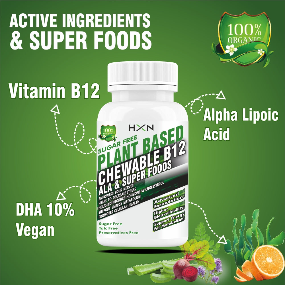HXN Plant Based Vitamin B12 120 Tablets